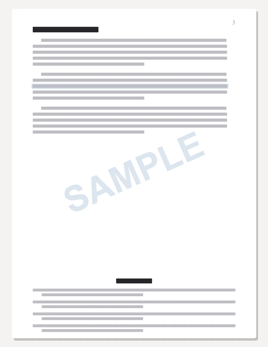 TESU sample paper preview: body page with in-text citations and an APA references list